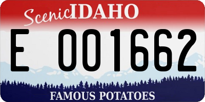 ID license plate E001662