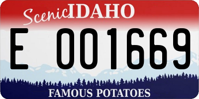 ID license plate E001669