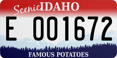 ID license plate E001672