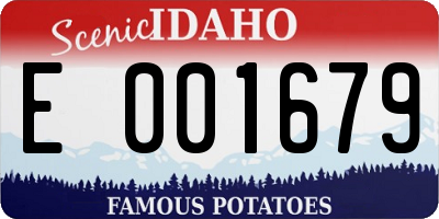 ID license plate E001679