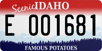 ID license plate E001681