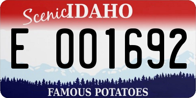 ID license plate E001692