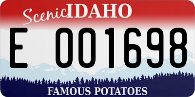 ID license plate E001698