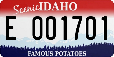 ID license plate E001701