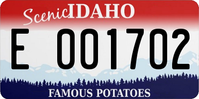 ID license plate E001702