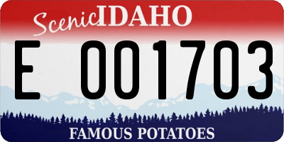 ID license plate E001703