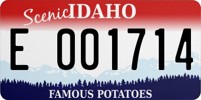 ID license plate E001714