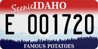 ID license plate E001720