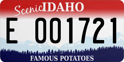 ID license plate E001721