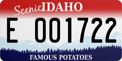 ID license plate E001722