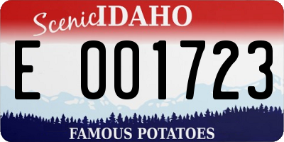 ID license plate E001723