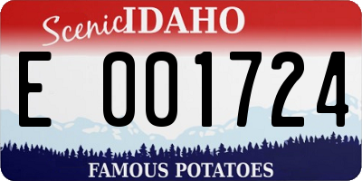 ID license plate E001724