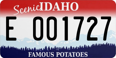 ID license plate E001727