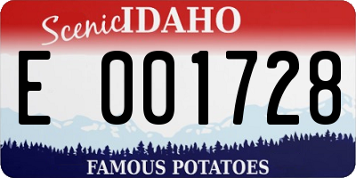 ID license plate E001728