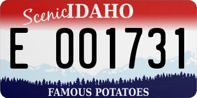 ID license plate E001731