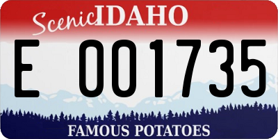 ID license plate E001735