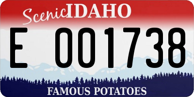 ID license plate E001738