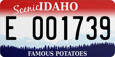 ID license plate E001739