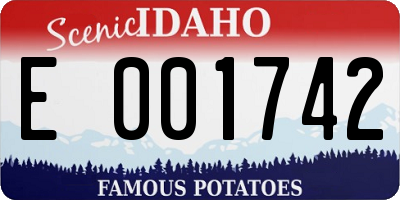 ID license plate E001742