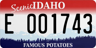 ID license plate E001743