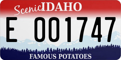 ID license plate E001747