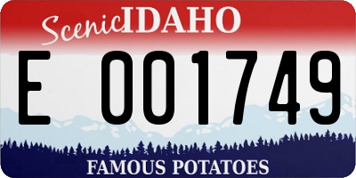 ID license plate E001749