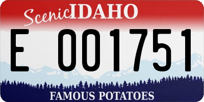 ID license plate E001751
