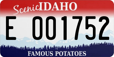 ID license plate E001752