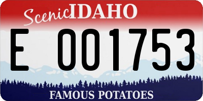 ID license plate E001753