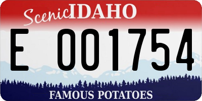 ID license plate E001754