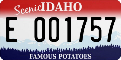 ID license plate E001757