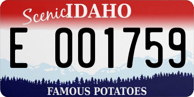 ID license plate E001759