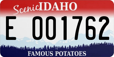 ID license plate E001762