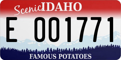 ID license plate E001771