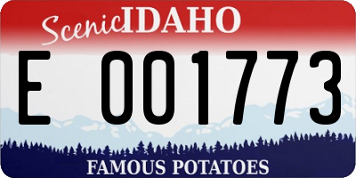 ID license plate E001773