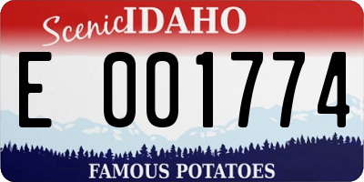 ID license plate E001774