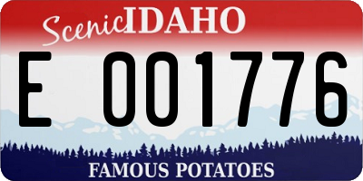 ID license plate E001776