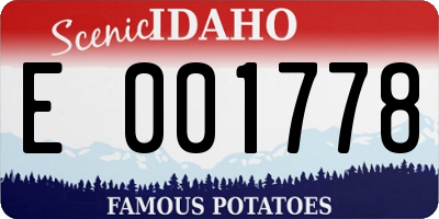 ID license plate E001778