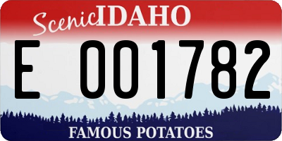 ID license plate E001782