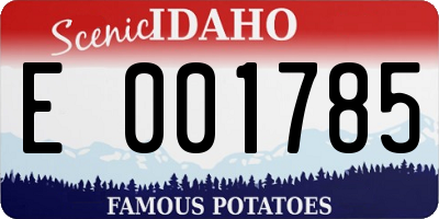 ID license plate E001785