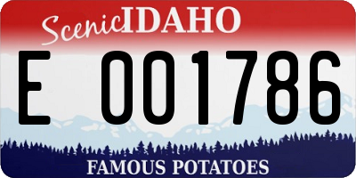 ID license plate E001786