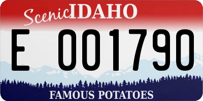 ID license plate E001790