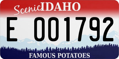 ID license plate E001792