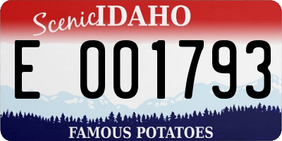 ID license plate E001793