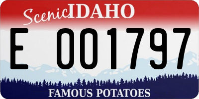 ID license plate E001797