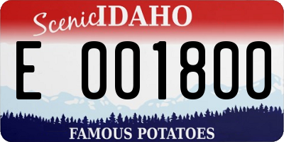 ID license plate E001800