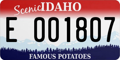 ID license plate E001807