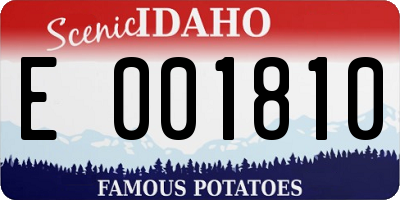 ID license plate E001810