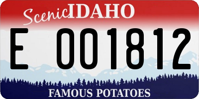 ID license plate E001812