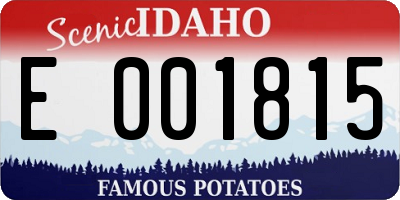 ID license plate E001815